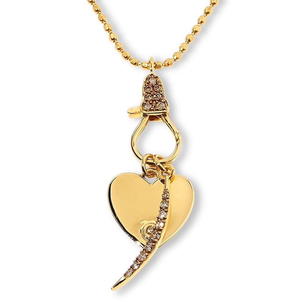 Rarities 1/3ctw Champagne Diamond Charms with Bead Chain Necklace. Broken Chain